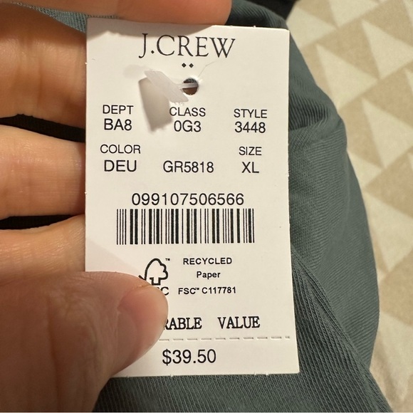 J crew long sleeved jersey tee Dark Eucalyptus - Picture 3 of 3